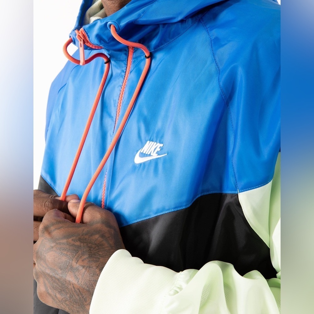 Nike Sportswear Windrunner Hooded Zip Up Jacket Athletic Retro Blue Black XL - Picture 4 of 16